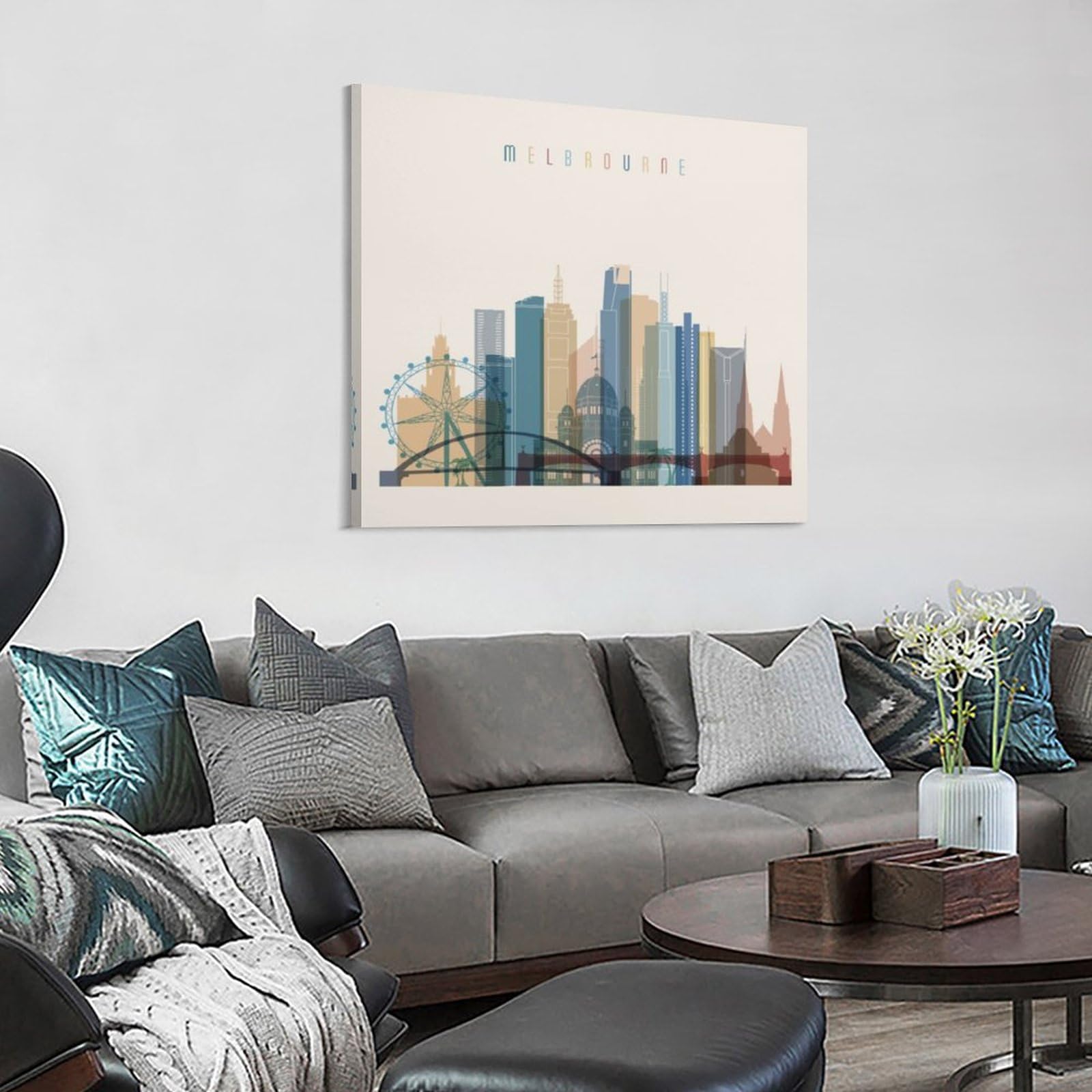 Amazon.co.jp: メルボルン オーストラリア 都市スカイライン アート